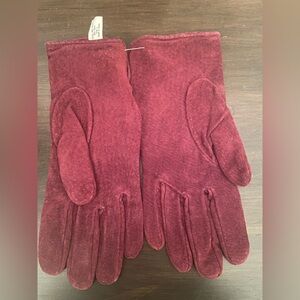 Isotoner Maroon Suede Gloves